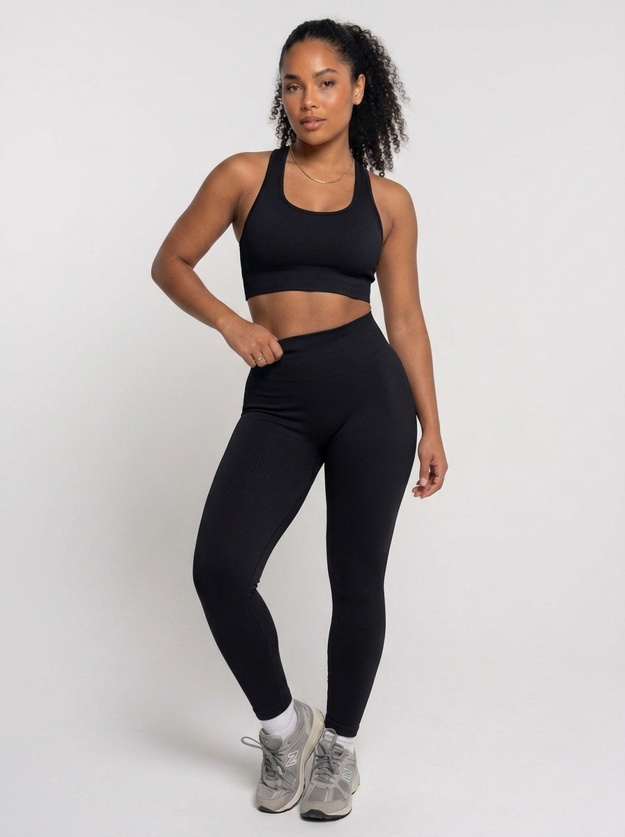 Conjunto Canelado Premium Top e Calça - Zero Transparência