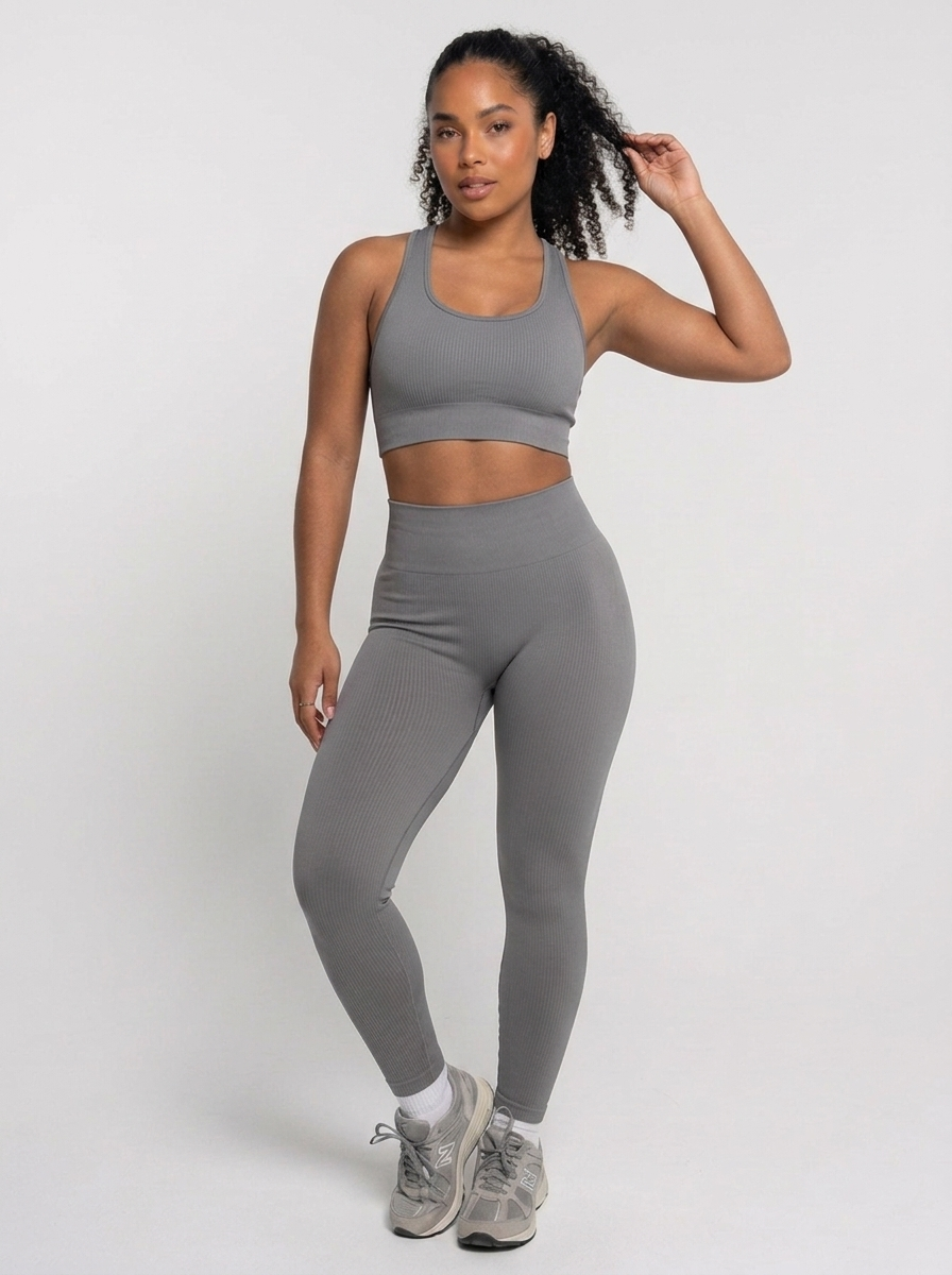 Conjunto Canelado Premium Top e Calça - Zero Transparência