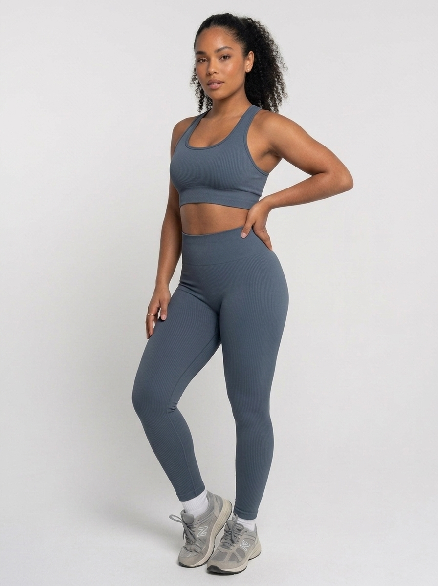 Conjunto Canelado Premium Top e Calça - Zero Transparência