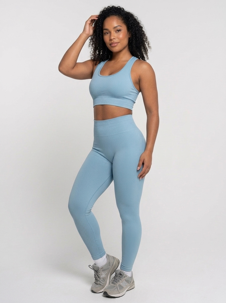 Conjunto Canelado Premium Top e Calça - Zero Transparência